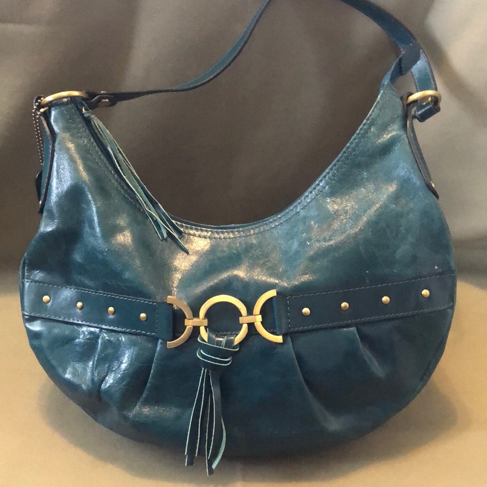 Cool SERETA  green color leather Hobo  Bag